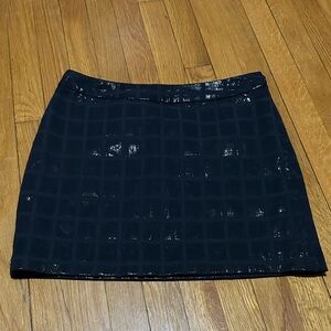 GAP Shiny Lined Navy Checkered Mini Skirt size 6